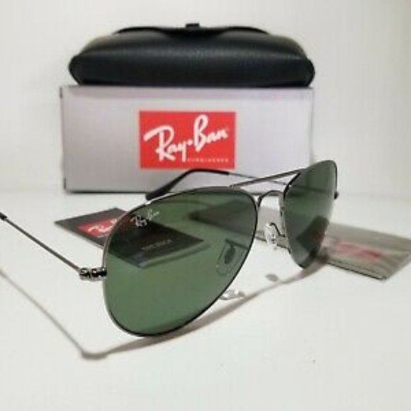 Ray Ban Grey-Green  Aviator Sunglasses